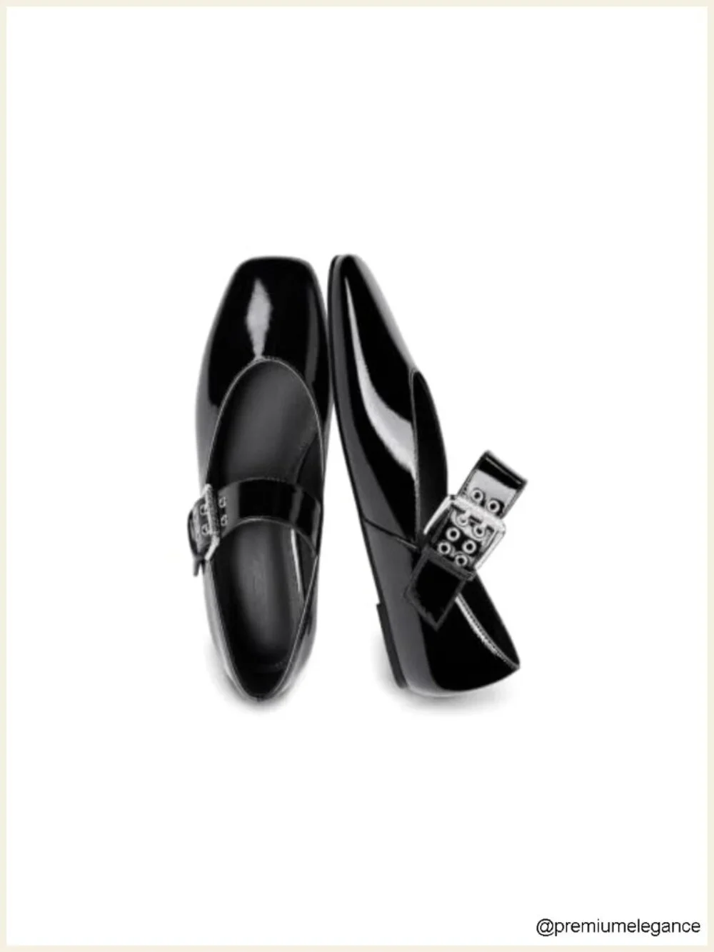 Square Toe Adjustable Strap Mary Jane Flats with Memory Foam Insole